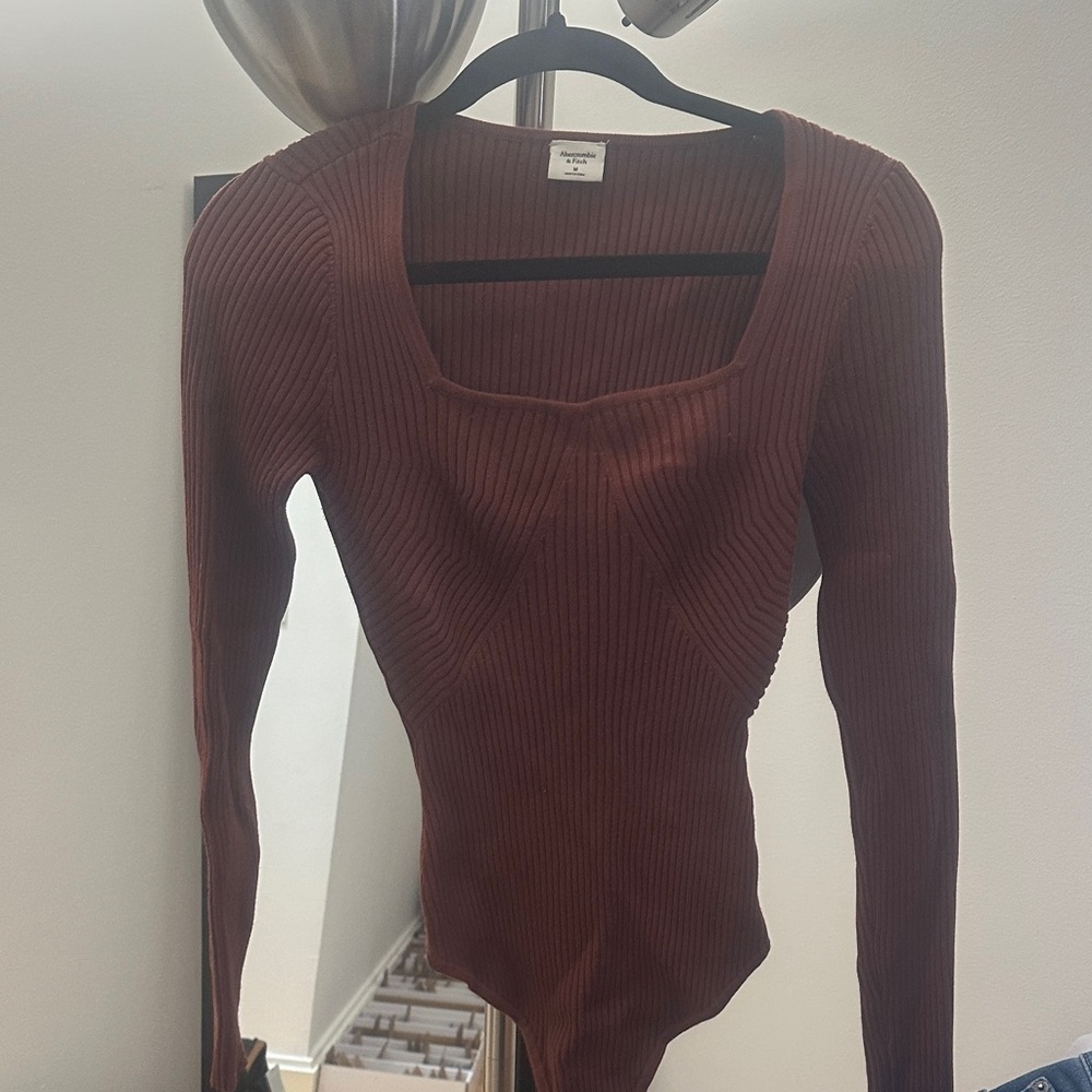 Abercrombie & Fitch Brown Ribbed Women's Bodysuit